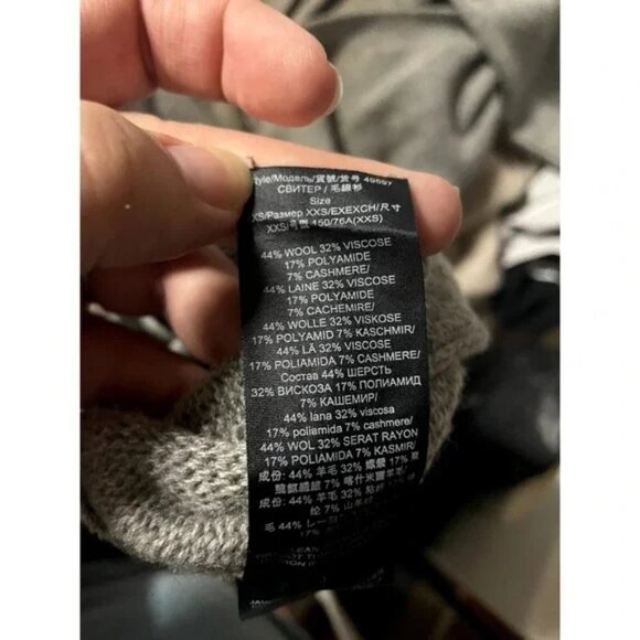 Tory Burch Wool & Cashmere Blend V-Neck Cardigan Sweater in Gray Size XXS - Picture 11 of 13